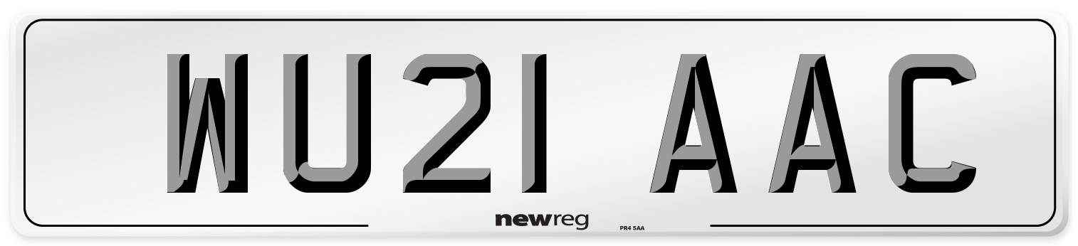 WU21 AAC Number Plate from New Reg